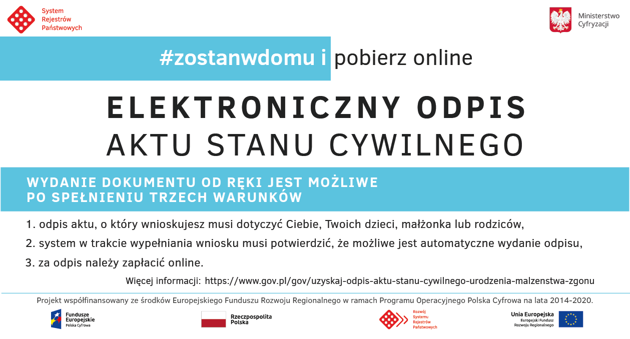 Uzyskaj odpis aktu stanu cywilnego (urodzenia, maestwa, zgonu)